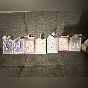 Wooden name sign for baby/child. Custom made.